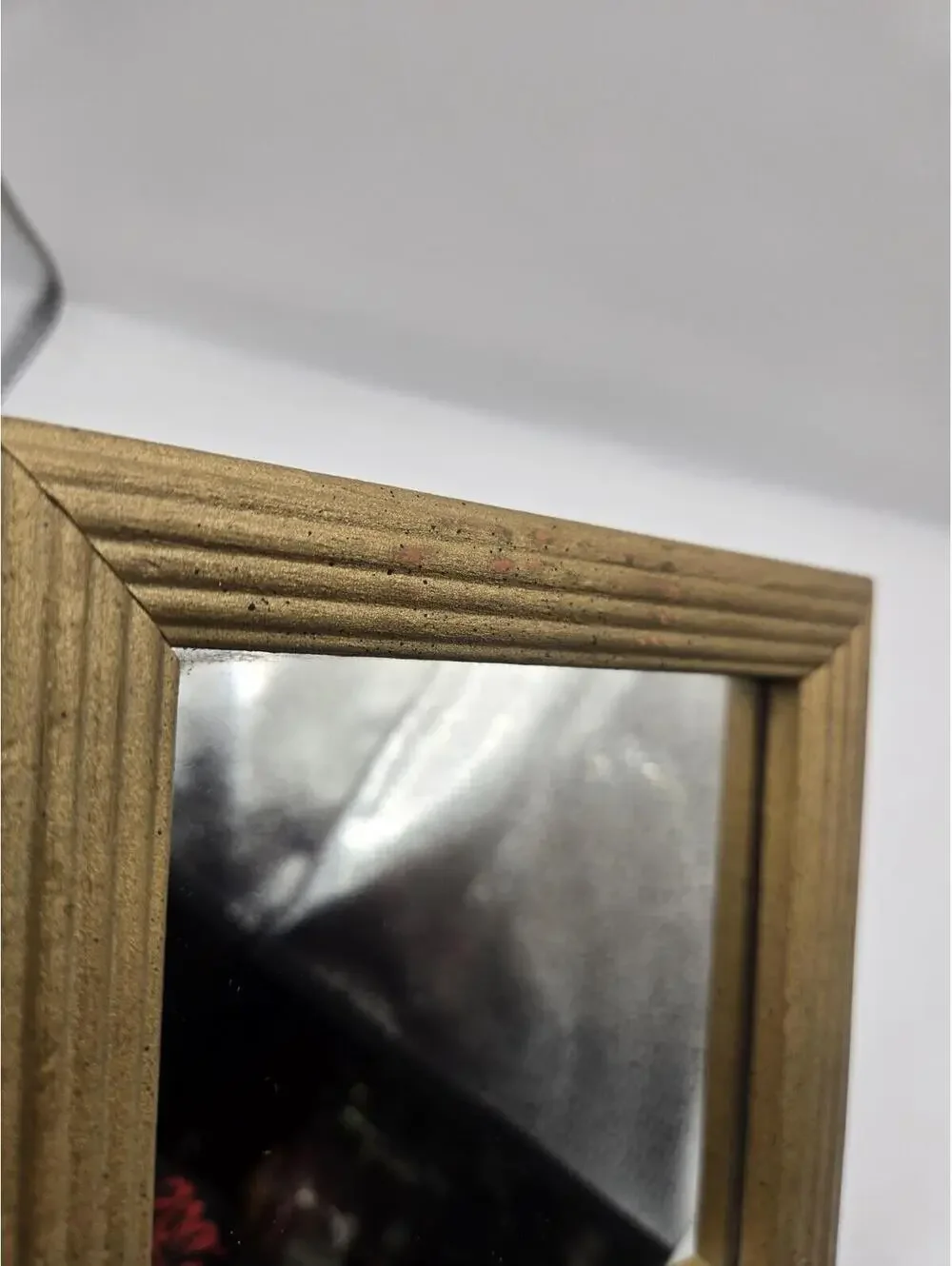 Vintage Hart Lake Square Distressed Gold Framed Accent Wall Mirror 6